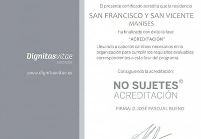 Residencia de Mayores San Francisco y San Vicente - Servicios - Programa No Sujecciones