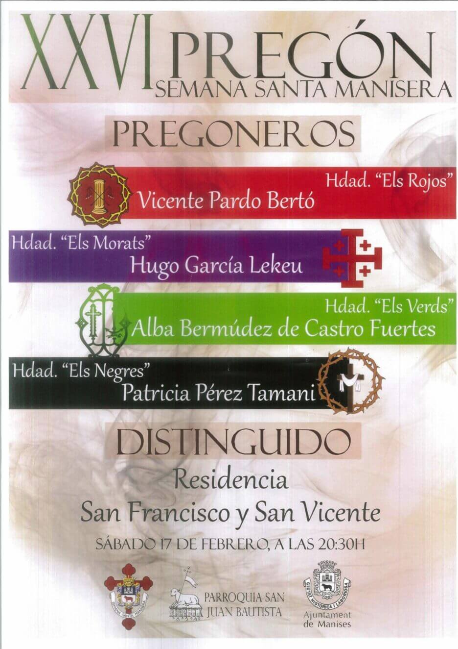 Residencia San Francisco y San Vicente - Reconocimiento de la Junta de Hermandades de la Semana Santa Manisera